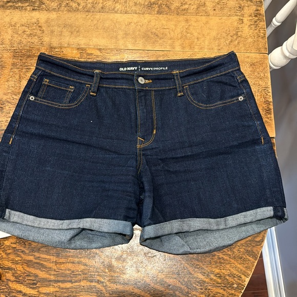 5” Rolled Cuff Darkwash shorts - Picture 4 of 5